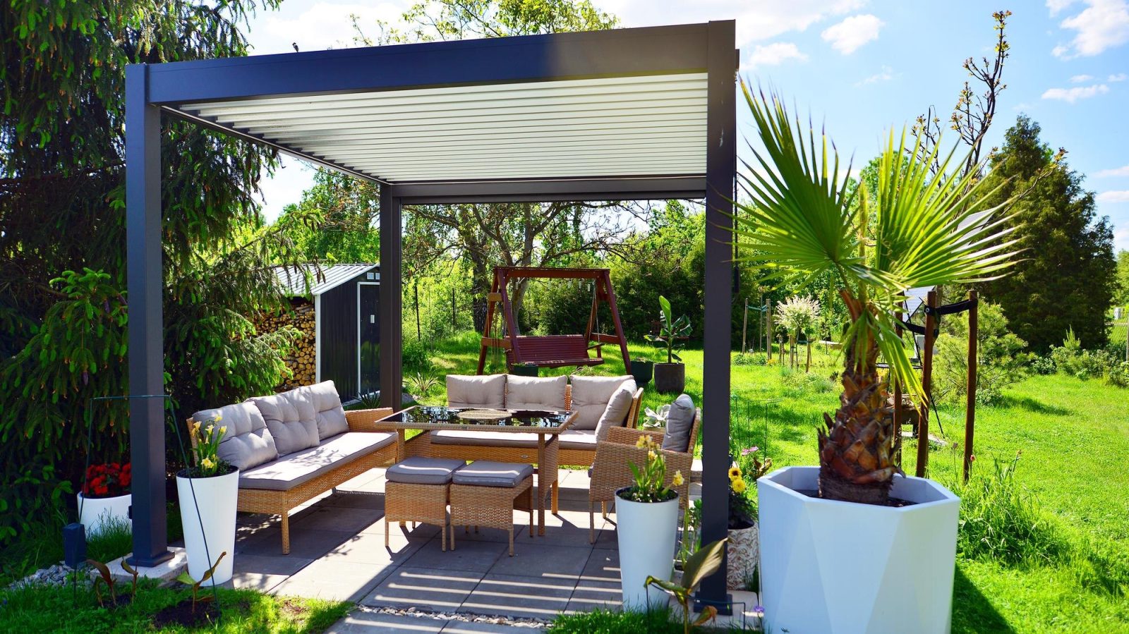 Modern pergola.
